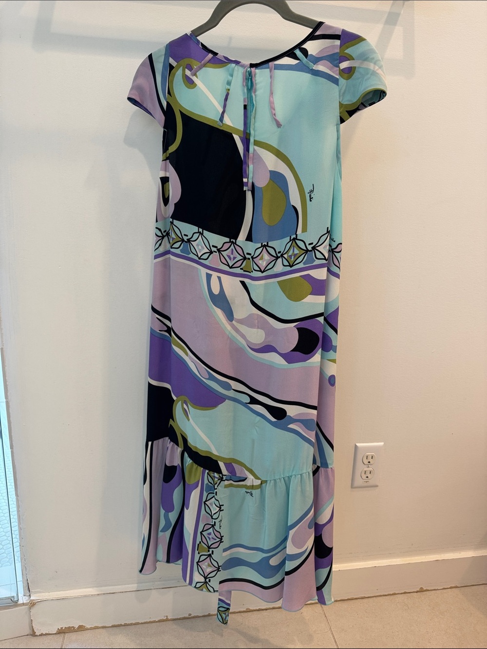 Emilio Pucci Lavender, Aqua & Purple Printed Midi Dress - Picture 3 of 4